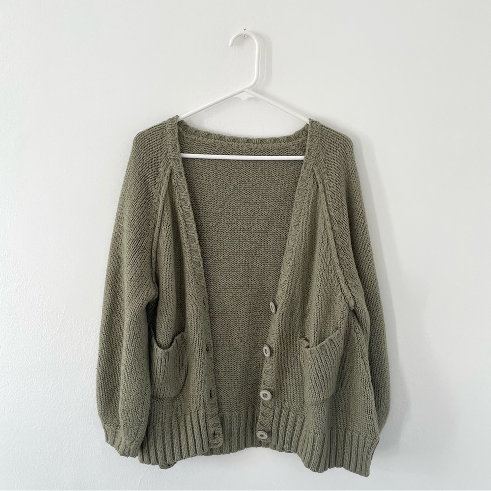 sage green oversized cardigan from asia